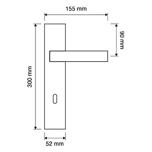 Measures door handle Linea Calì Era