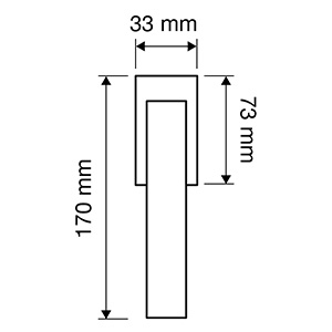 Measures window handle Linea Calì Era