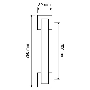 Measures pull handle Linea Calì Glamor