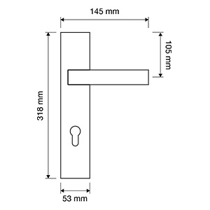 Measures door handle Linea Calì Glamor