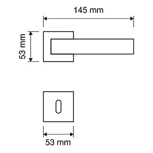 Measures door handle Linea Calì Glamor