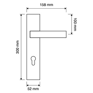 Measures door handle Linea Calì Kendo