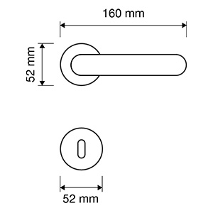 Measures door handle Linea Calì Point Crystal