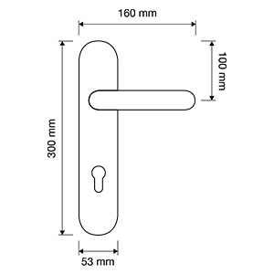 Measures door handle Linea Calì Point