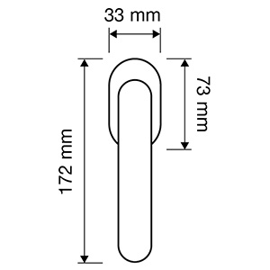 Measures window handle Linea Calì Spring Zincral