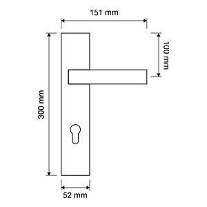 Measures door handle Linea Calì Zen Fusion