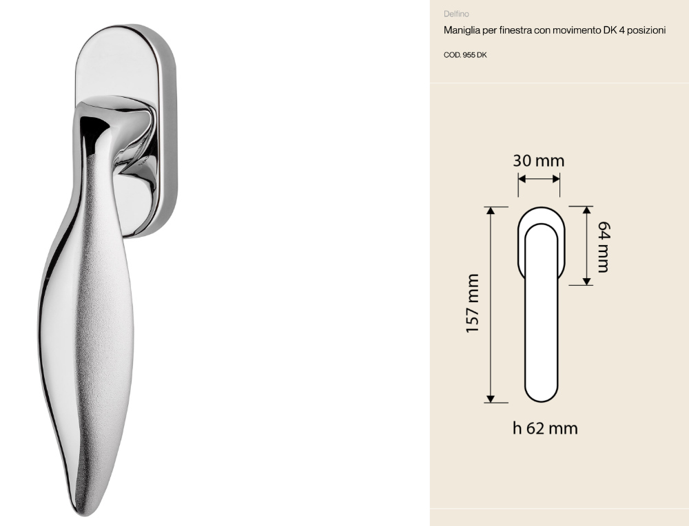 Delfino Linea Calì DK Handle Tilt-and-Turn Window Classic Style