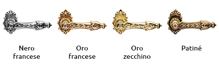 different finishes arcadia door handles calì line