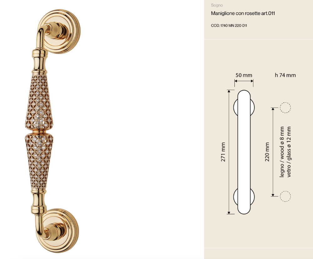 Stoßgriff mit Swarovski-Kristallen Sogno Linea Calì