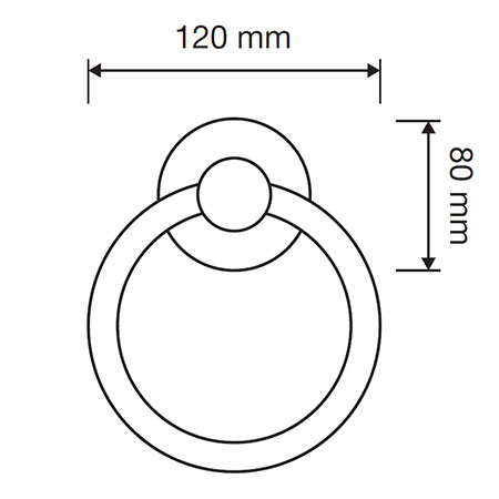 369 BA Margherita Door Knocker Round Calì Line con elegante acabado en latón