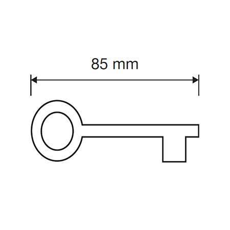 624 CH Chiave per Porta Linea Calì con Foro Disponibile in Molte Finiture Made in Italy