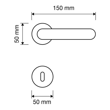 Elle Cromo Satinato Maniglia per Porta su Rosetta con Linee Geometriche by Linea Calì