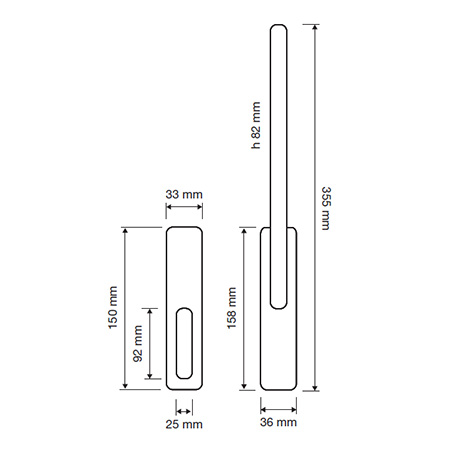 Komfort 1617 MN Pull-Up Handle Linea Calì with Curved Italian Design