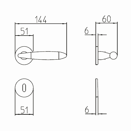 leather-stitched handle measurement