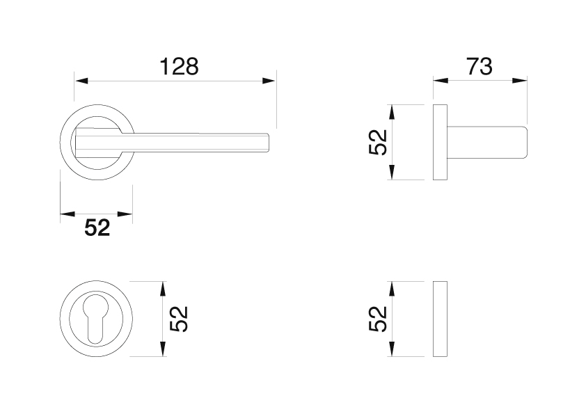 Manital Blade Scheda Dimensionale maniglia