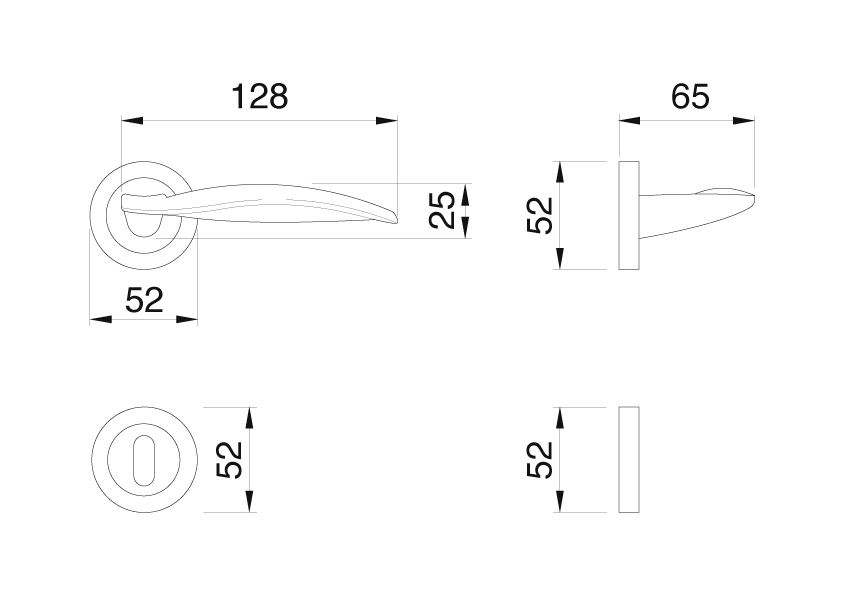 Manital wind Scheda Dimensionale maniglieria