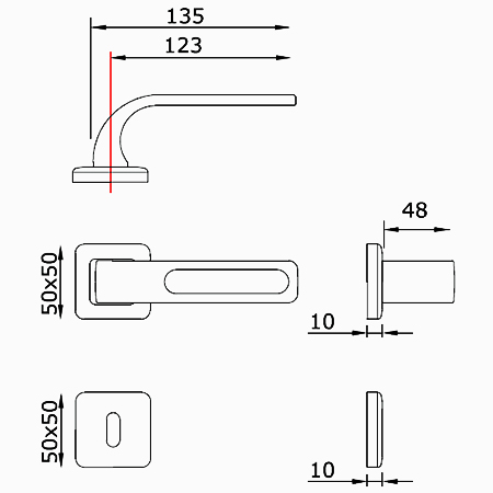 maniglia Mariani SUN 2 Linea Qbe