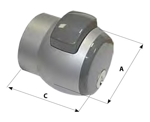 15 Knob PremiApri for Entrances and Offices Tubular Lock with Button Nova Series Meroni measures