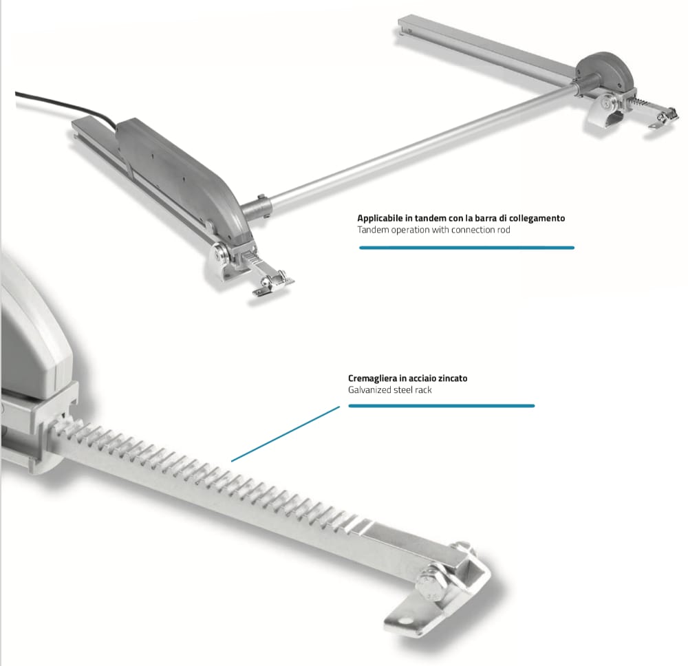 Drive Evo 0 Mingardi Attuatore a Cremagliera con Staffe