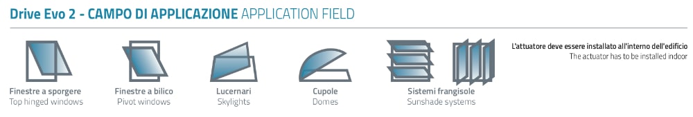 Drive Evo 2 Mingardi Attuatore a Cremagliera per Finestre Lucernai Cupole