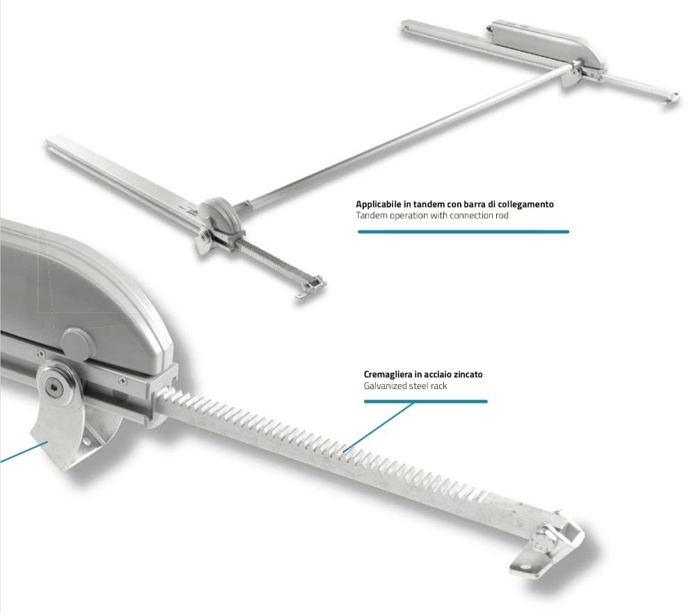 Drive Evo 2 Mingardi Attuatore a Cremagliera con Staffe