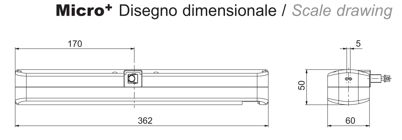 Attuatore a Catena Micro Kit+ WAY Mingardi 230V Corsa max 400mm Attuatore a Catena Micro Kit+ WAY Mingardi 230V Corsa max 400mm
