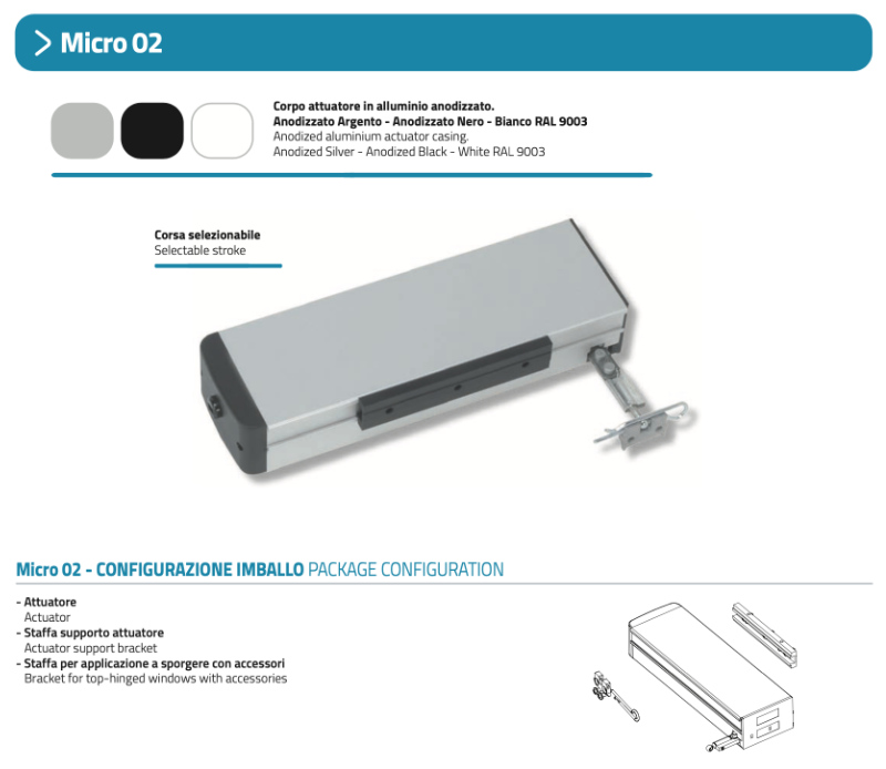 Micro 02 WAY Mingardi Chain Actuator