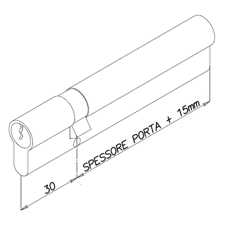 Lunghezza doppio cilindro e defender antistrappo (art. 02250)