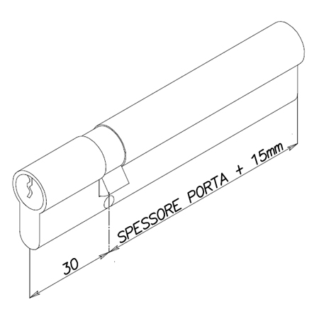 Lenght of the couble cylinder and tamper defender item code 02250