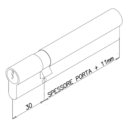 Lenght of the double cylinder