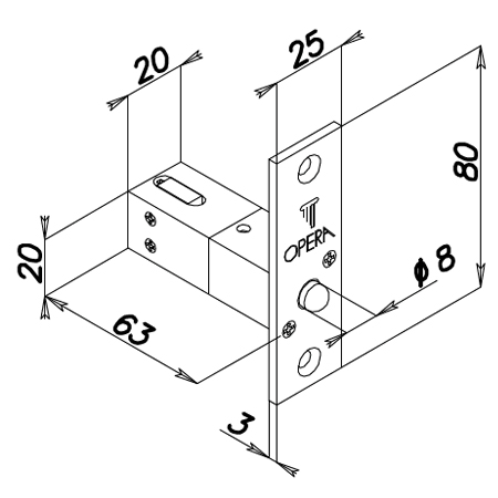 Micro Solenoid Lock With Latch Closed Without Power 20911-12 Quadra Series Opera