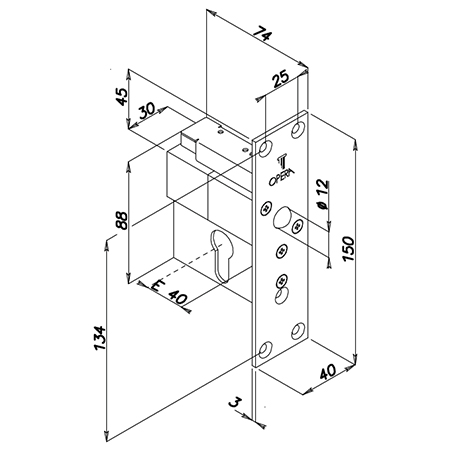 Solenoid Lock With Internal Electronic Fail Safe 21812 Quadra Series Opera