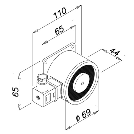 Door Holding Electromagnet for Swing or Sliding Counterweighted Fire Doors 18104 Opera