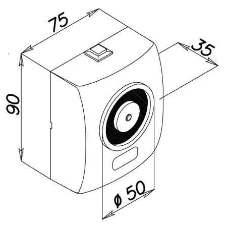 Retenteur Electromagnetique Aluminium Anodisé Gris Avec Bouton de Déblocage 19002 Opera