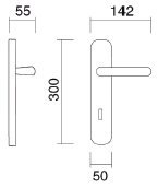 Quadrata Fashion Line PFS Pasini Maniglia in Ottone per Porta su Placca