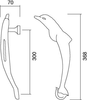 Disegno tecnico maniglione delfino Pasini