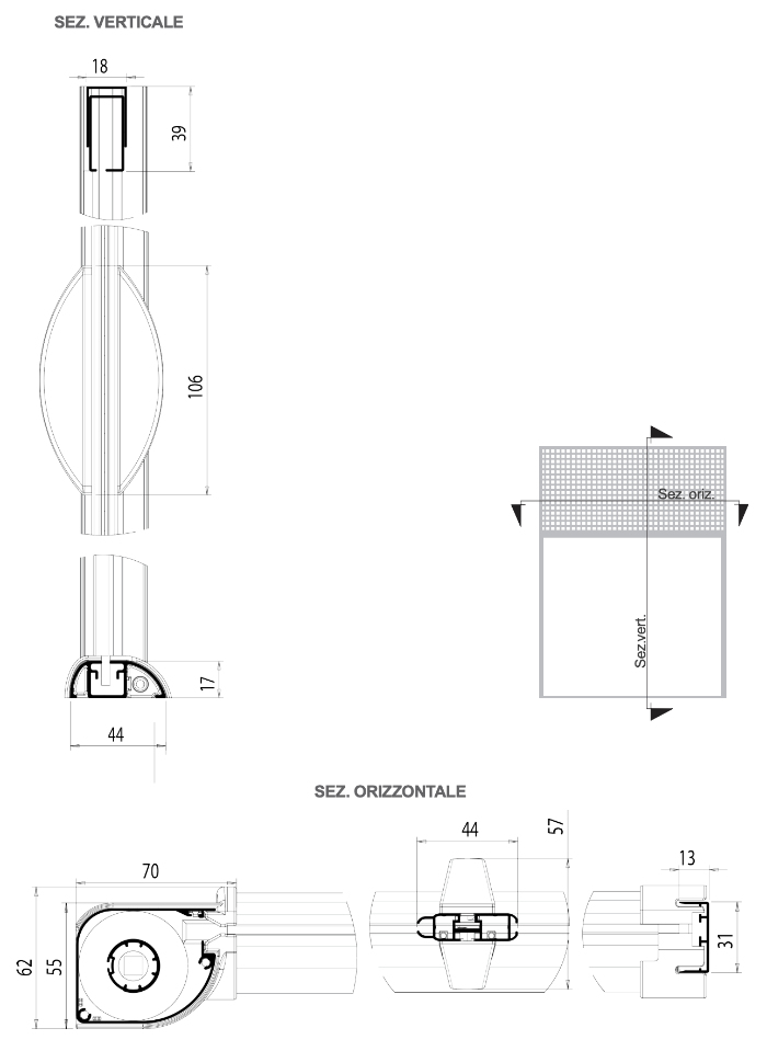 ingombri zanzariera Pasini VICTORIA L50