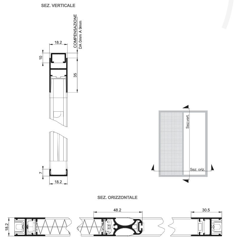 Ingombri Zanzariera Plissettata Minimale Pasini MINERVA LP18