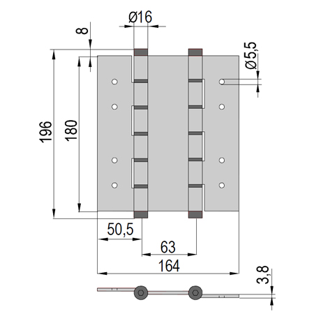 Bisagra de muelle de acción doble CMD180 en aluminio Pettiti Giuseppe