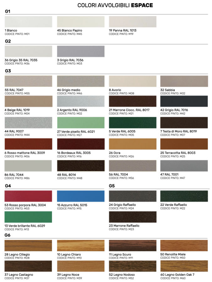 colori avvolgibili ESPACE PINTO
