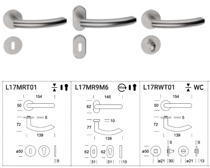 Maniglia Helsinki L17 Reguitti Inox caratteristiche