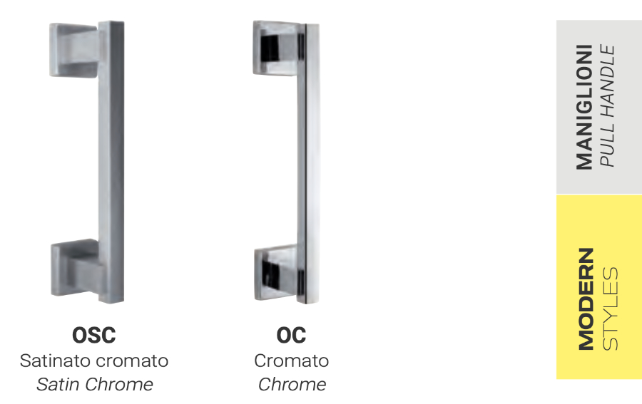 Maniglione per porta in ottone cromato Q-Star Reguitti