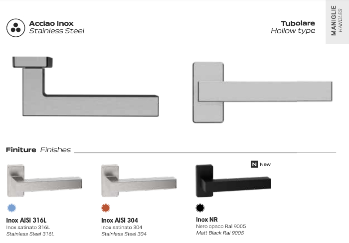 Reguitti Genève Q03/9QM Maniglia Porta Acciaio Inox