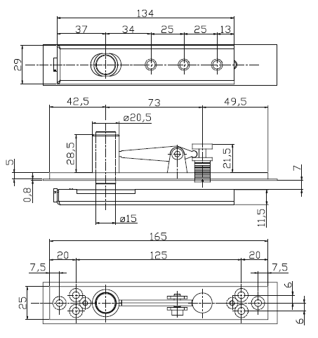 Speedy 32400 Crank for Floor Swing measures