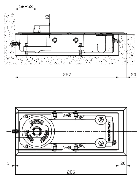 m60 speedy door closer attached to wall