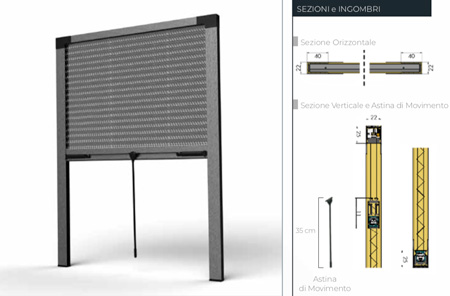 Pleated Window Flyscreen SharkNet SG Vertical Opening Without Bottom Guides