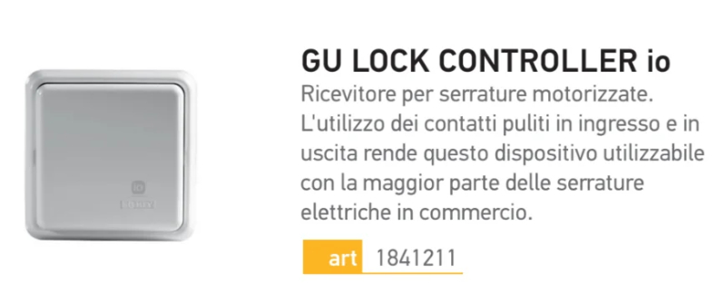 GU Lock Controller io Somfy - Ricevitore per Serrature Motorizzate