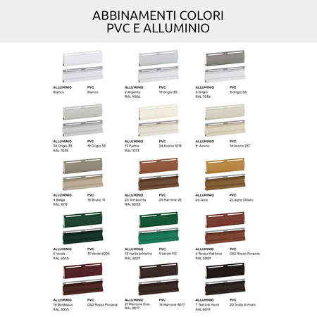 abbinamenti colore avvolgibile pvc alluminio