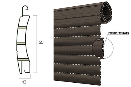 Reinforced PVC Shutter Kg 5 / Mq Resistant Non-deformable Sole Pinto