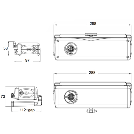 Dimension of the actuator ACK4 S Sync Topp